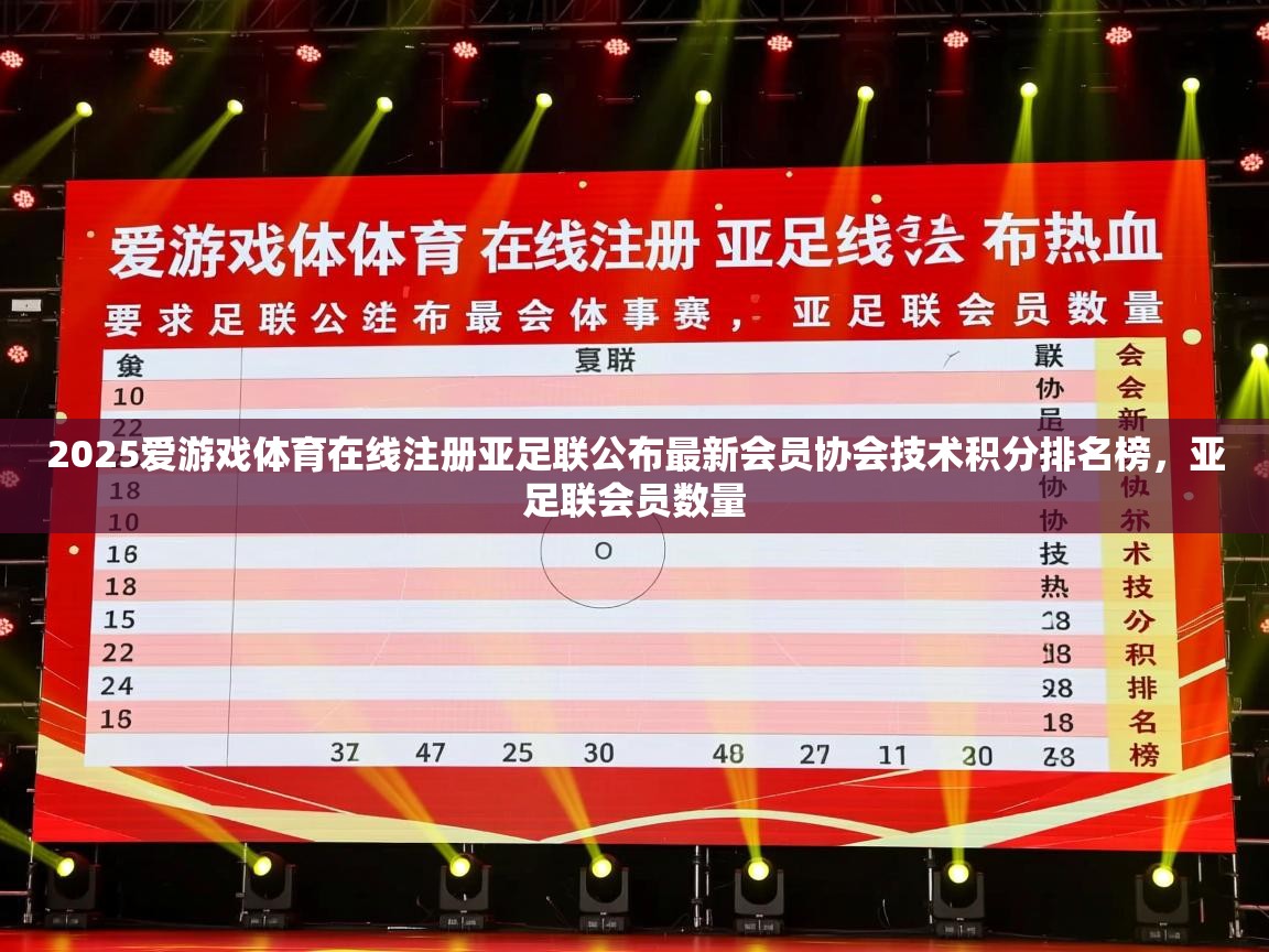 2025爱游戏体育在线注册亚足联公布最新会员协会技术积分排名榜，亚足联会员数量